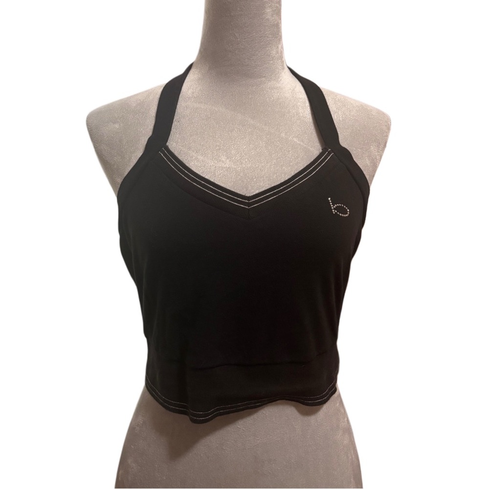 bebe Black Halter Crop Top